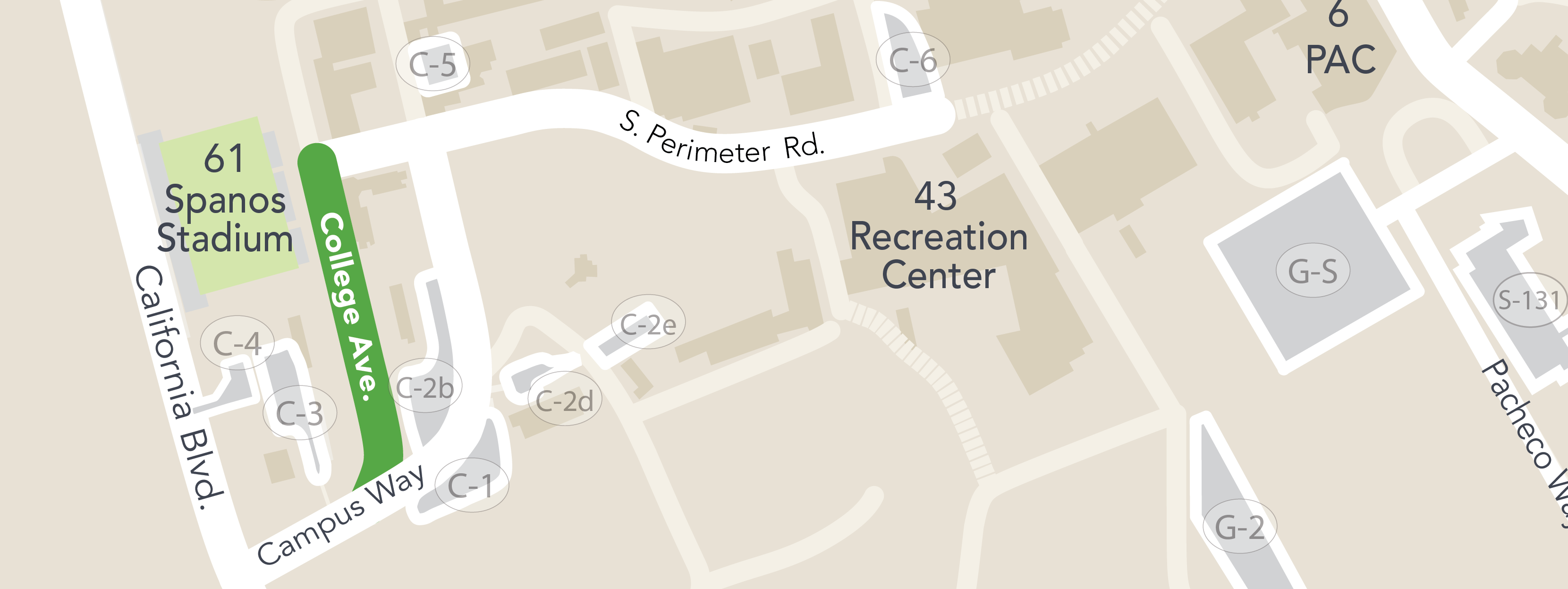 parking Lot College Avenue map